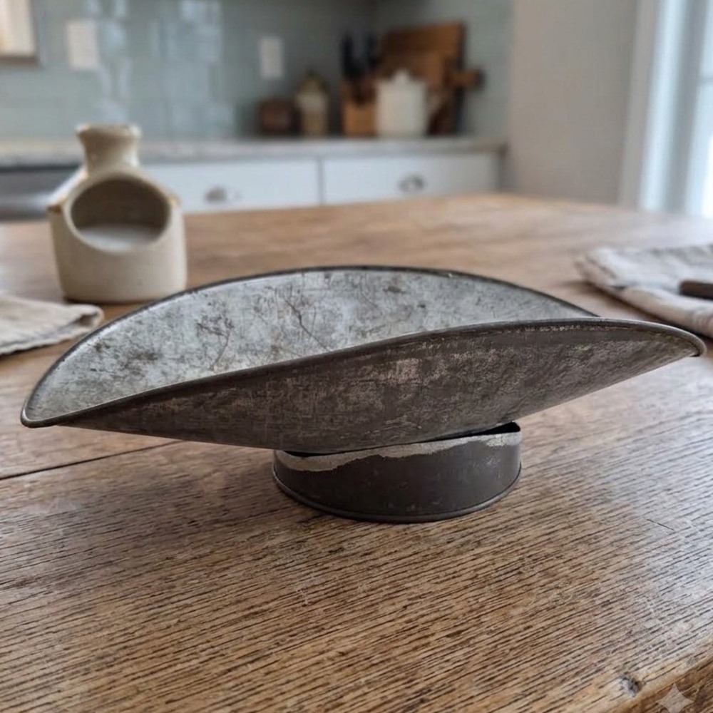 Antique Galvanized Metal Scale Scoop Cradle Primitive Farmhouse Industrial Decor